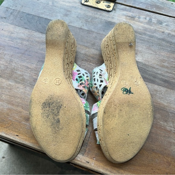 Spring Step Viniko Floral Cutout Wedge Slides Womens Sz 7M - Picture 9 of 11